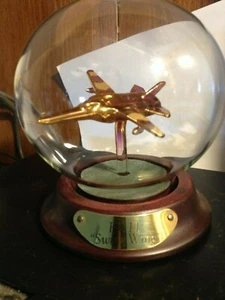 RARE F-11 SWING WING GOLD COLORED JET INSIDE DISPLAY CASE "FREE SHIPPING" - Picture 1 of 5