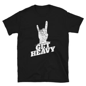 Get Heavy Musician Rock & Roll Fan Retro Guitar Heavy Metal Gift T-Shirt - Picture 1 of 6