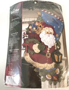 Bucilla Christmas Joy  Felt Applique Stocking Kit   18" New # 86019 - Picture 1 of 3