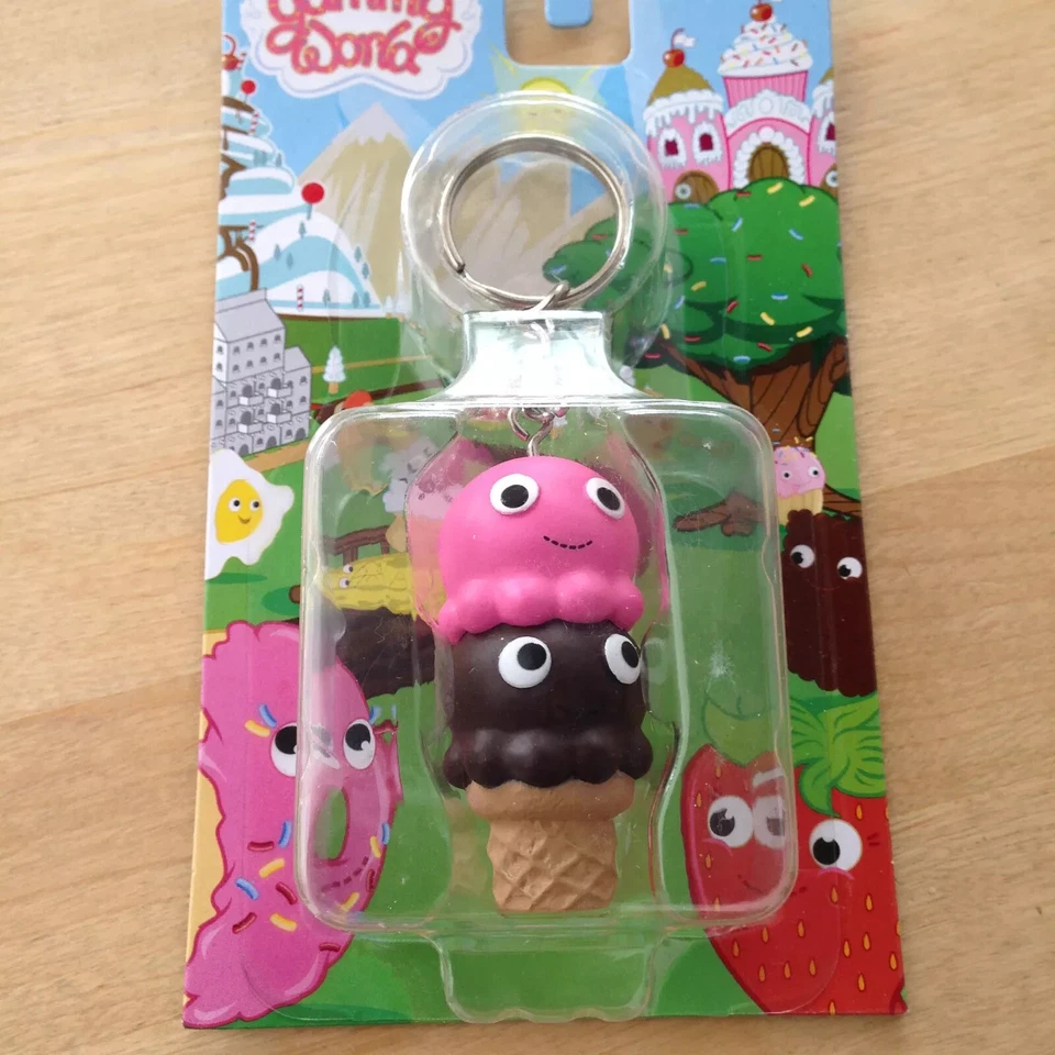 Kidrobot Yummy Picnic Breakfast Double Scoop Ice Cream Cone Keychain Zipper Pull - Image 1 of 1