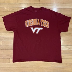Virginia Tech Hokies Mens 2XL XXL Shirt Red NCAA College Short Sleeve - Picture 1 of 10