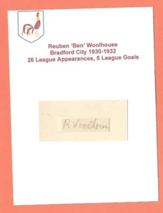 BEN WOOLHOUSE BRADFORD CITY FC 1930-32 COVENTRY WALSALL RARE ORIGINAL AUTOGRAPH - Picture 1 of 2
