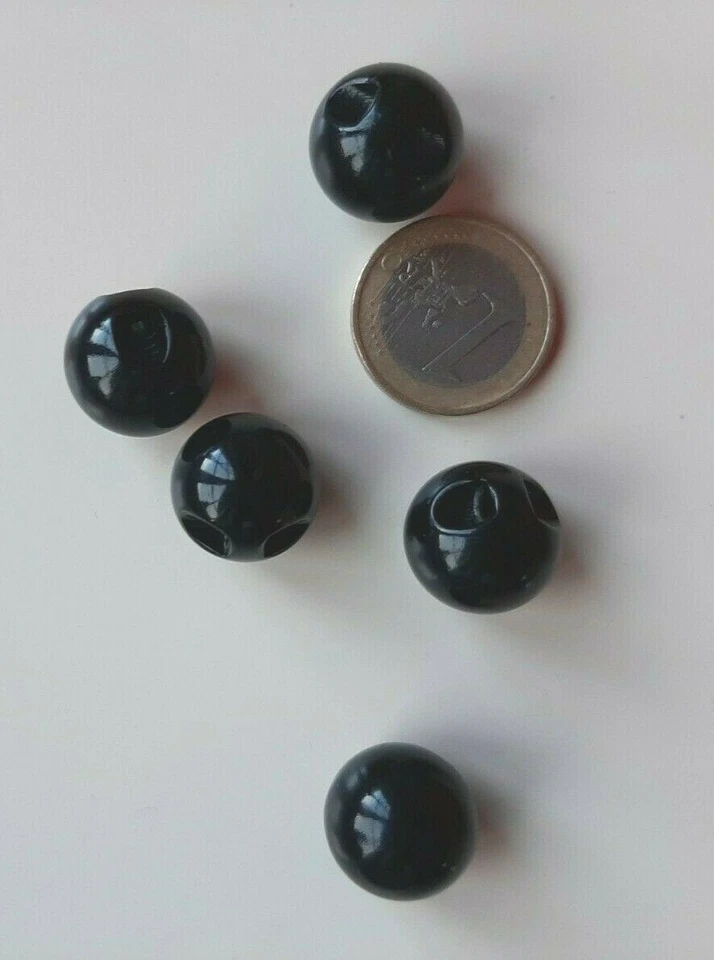 5 Knöpfe rund schwarz 17 mm  (16) - Bild 1 von 1