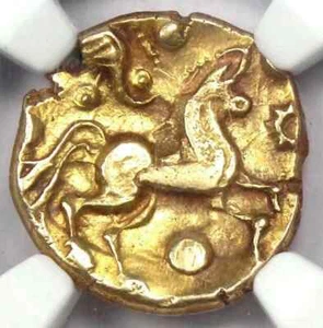 c.60 - 20 BC Britain TRINOVANTES AV Stater Gold 5.84g NGC Ancient Ch VF 5/5 3/5 - Picture 1 of 5