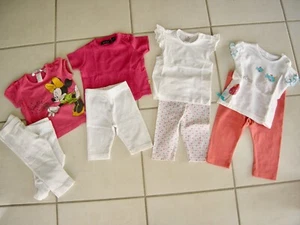 4 x Baby-Kleidung, jeweils Hose + Oberteil, Gr. 62, Mädchen - Bild 1 von 5