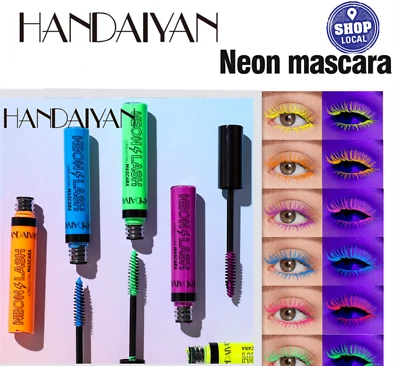 Florescent Multi-coloured Eye Eyelash Makeup Neon Disco Party Colorful Mascara - image 1 of 4