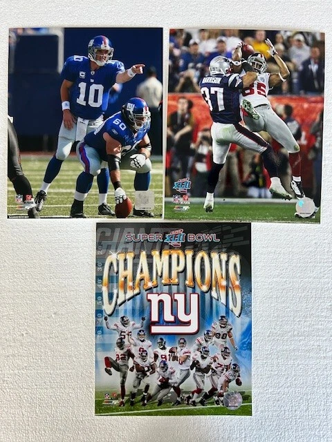New York Giants Super Bowl XLII Team Photo David Tyree Helmet Catch Eli Manning - Image 1 of 1