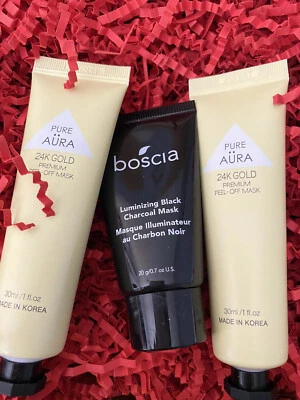 PURE Aura Oro 24K Premium Peel Off & Boscia Carbón Foto 1 de 2