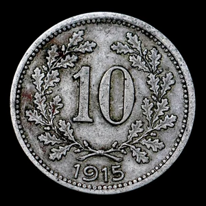 1915 Austro-Hungarian Monarchy 10 Heller Coin, km2822 - Excellent Coin 🇦🇹 - Picture 1 of 5