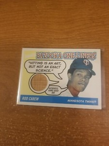 2004 TOPPS BAZOOKA BASEBALL ONE-LINERS GAME-USED BAT #BOL-RC ROD CAREW NM/M