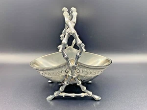 Antique Silver Plated Sugar Salt Scuttle Cellar by Thomas Otley & Son Sheffield - Picture 1 of 10