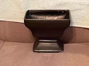 Maceta de maceta rectangular pedestal vintage McCoy cerámica 325 negra EE. UU. - Imagen 1 de 8