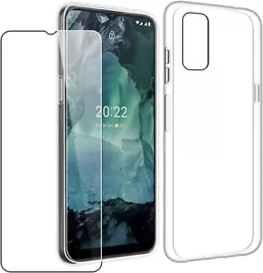 For NOKIA G21 TEMPERED GLASS SCREEN PROTECTOR + CLEAR SILICONE TPU CASE COVER - Picture 1 of 12