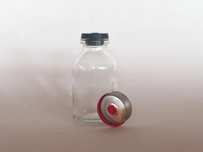 (100) Sterile/Pre-Cleaned 20mL Vials with stoppers & sealed FLIP TOP EZ OFF  - Image 1 of 4