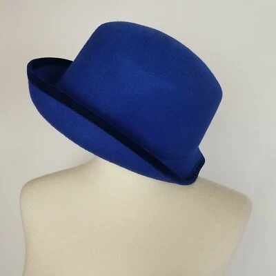 Chapéu de lã Filippo Catarzi com acabamento de veludo vintage The Hats Company feito na Itália - Imagem 1 de 4