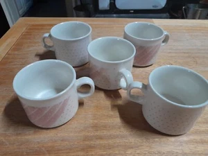 5 Churchill England Rosa Farbtöne Kaffeetasse Streifen Polka Dots - Bild 1 von 7