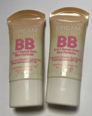 Maybelline  Dream BB Fresh 110 Light Med 8 in 1 Skin Perfector Tint ~ LOT OF 2 ~ - Image 1 of 2