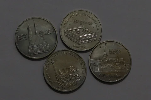 🧭 🇩🇪 GERMANY DDR 5 MARK - 4 COMMEMORATIVE COINS B56 #71 WT13 Cover