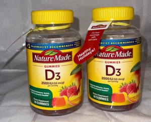 2X Nature Made Vitamin D3 Gummies 2000 IU (50 mcg) 60 Count EXP 02/26 - Picture 1 of 1