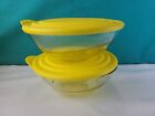 Tupperware Clearly Elegant Acrylic Bowl Sheer Yellow 2.5 cup Set Of 2 New