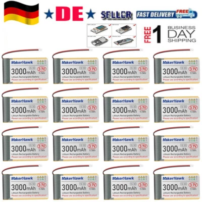 1s 3000mAh 3.7V Lithium Battery 3C with Micro JST 1.25 Plug for Arduino ESP32 DE - Bild 1 von 4