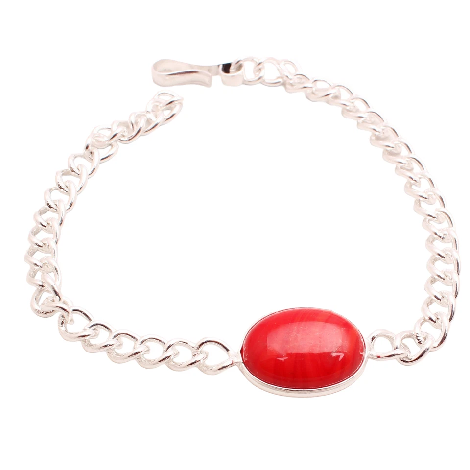 Koralle Edelstein 925 Versilbert Armband Handmade Schmuck Geschenk 7 G BR-425 - Bild 1 von 3