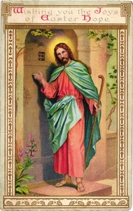 Postal de Pascua de colección Jesús con personal saludos religiosos de vacaciones - Imagen 1 de 2