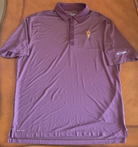 Columbia Golf Maroon Arizona State University Mens Golf Polo Omni Wick XL - Picture 1 of 7