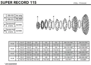 Conjunto portador de piñón Campagnolo: 23A-25A-27A (Ti) - Imagen 1 de 1