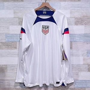 Nike USA Dri-Fit Replica Stadium Home Soccer Jersey White Long Sleeve Mens XXL - Picture 1 of 8
