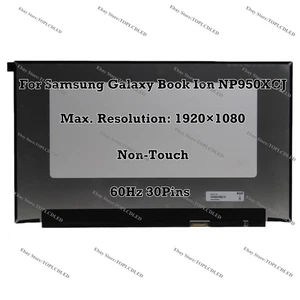 15.6" For Samsung Galaxy Book Ion NP950XCJ FHD LCD Screen Non-Touch 60Hz 30Pins - Picture 1 of 5