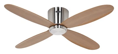 Dc Ceiling Fan with Remote Control Plano Wifi Smart Fan Chrome Oak 112cm - Image 1 of 4