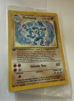 Pokémon TCG Machamp Base Set 8/102 Holo 1st Edition Holo Rare Sealed Comos 1999 - Image 1 of 4