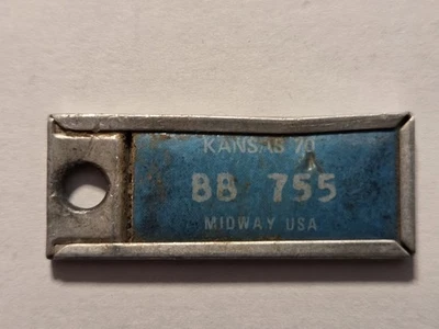 1970 Kansas DAV Tag Keychain License Plate BB 755 - Image 1 of 2