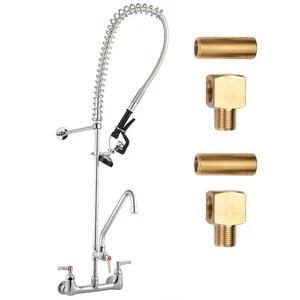 Rubinetto commerciale Aquaterior da parete con kit di installazione spruzzatore altezza 44" - Foto 1 di 11