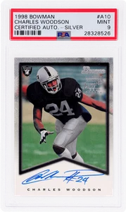 1998 Bowman Charles Woodson Certified Auto Silver #A10 PSA 9 Rookie RC - Picture 1 of 2