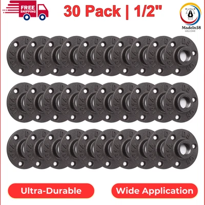 1/2" Floor Flange, Home TZH 30 Pack Malleable iron Pipe Flange For Industrial
