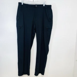 Meir Cargo Pants Woman 16 Black Nylon Stretch Pockets Utility Hiking Activewear - Picture 1 of 11
