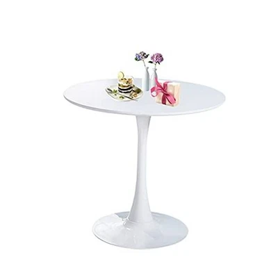 Mesa de Comedor Redonda con Base de Pedestal, 31.5" Comedor Moderno Tulipán Blanco Foto 1 de 4