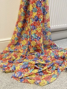 1 Meter Multicoloured Floral Lace Net Fabric 45” wide Dress Decoration - Picture 1 of 4