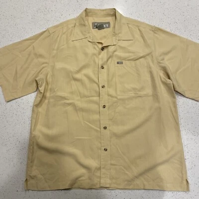 ROCKY - Men's Size XL- S/S Button Up Shirt, Rayon/Poly Blend, Yellow Work Shirt - Image 1 of 4