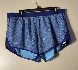 Under Armour Damen Fly By 2.0 Printed Running Gym Shorts Gr. XL Blau Neu - Bild 1 von 8