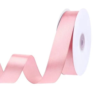 50 Yards 1 Inch Pink Ribbon Pink Satin Ribbon for Gift Wrapping Wedding Invit... - Picture 1 of 7