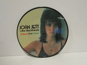 JOAN JETT Crimson And Clover / Oh Woe Is Me 1982 PICTURE DISC 7" VINYL UK Import - Picture 1 of 2