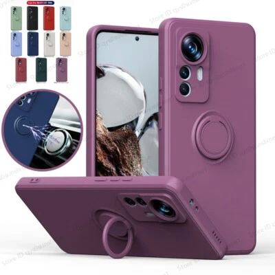 Case For Xiaomi 12T Redmi Note 11 10 Pro 9 9S Liquid Silicone Ring Stand Cover - Image 1 of 4