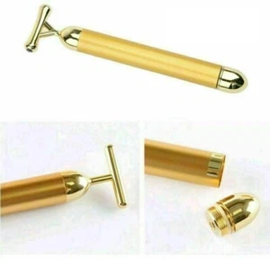 Gold Beauty Bar Derma Device Facial Vibration Skincare Roller Massage Device UK - Picture 1 of 5
