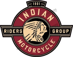 Indian Motorcycle Riders Group Decal Motorbike Car Van Man Cave Laptop - Picture 1 of 1