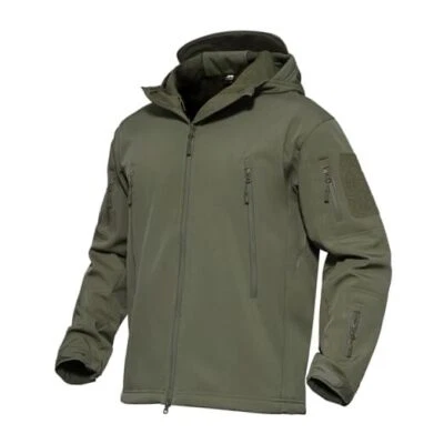  Chaqueta táctica para hombre 7 bolsillos rendimiento forrada de lana grande verde militar Foto 1 de 4