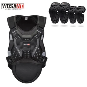 WOSAWE Adult Motorbike Armor Jacket Chest Protector Knee Elbow Pads Racing Guard - Picture 1 of 15