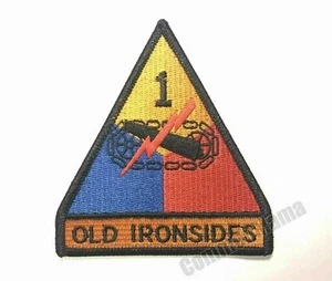 Vtg US Army Old Ironsides 1st Armored Division Sew Iron On Embroidered Patch - Picture 1 of 1